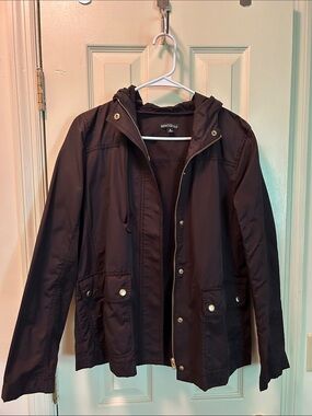 J.Crew Hooded Black Rain Jacket